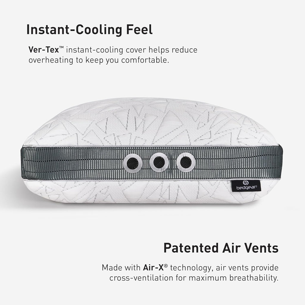 Bedgear Storm Performance Pillow 2.0 – Cooling Bed Pillow for Hot Sleepers, Medium Firm Support for All Sleep Positions – Dual-Sided Comfort, Breathable Air-X Mesh, Washable Ver-Tex Cover, 20” x 36”