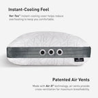 Bedgear Storm Performance Pillow 2.0 – Cooling Bed Pillow for Hot Sleepers, Medium Firm Support for All Sleep Positions – Dual-Sided Comfort, Breathable Air-X Mesh, Washable Ver-Tex Cover, 20” x 36”