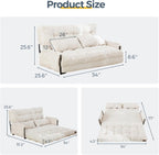 MAXYOYO Adjustable Floor Sofa Couch, Multi-Functional Bean Bag Bed, Loveseat Floor Couch Foldable Lazy Sofa Sleeper Bed for Reading Living Room, Beige