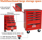 5 Drawers Rolling Tool Box on Wheels, Multifunctional Tool Cart, Drawers Rolling Trolley Organizer Tool Storage Chest for Warehouse,Garage,Workshop,Repair Shop (5 Drawers-30.5"H)
