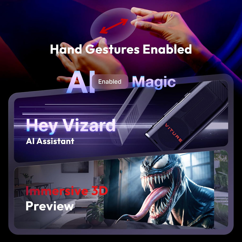 VITURE Pro Neckband  Official Partner of PSPlay  Multi-screen/3DoF/Smooth Follow/Ambient Mode  3D Player  AI Assistant  Almost Wireless Freedom for Gaming & Streaming  12GB+256GB