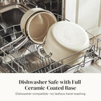 Redchef Cooking Pot Set Induction 5Qt, Saucepan Set 2.5/3.5Qt Nonstick Ceramic Cookware Set, Compatible All Cooktops, Even Heat, Stay-Cool Handles, Oven/Dishwasher Safe, PTFE PFAS Free (Beige)