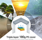 ADVANCE OUTDOOR 12x20 ft Heavy Duty Carport Potable Car Canopy Garage Party Tent Boat Shelter  Adjustable Height from 9.5 ft to 11 ft  Gray