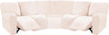 ULTICOR 7-Piece Sectional Recliner Sofa Covers, Velvet Stretch Reclining Couch Covers for Reclining Sofa, Thick, Soft, Washable (Ivory, L Shape 5 Seat Recliner Cover)