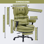 Efomao Big and Tall Office Chair with Footrest – High Back Computer Chair with Adjustable Armrests .Executive Office Chair with Wide Seat, Modern Desk Chair for Home Office, Gaming, or Study, Green