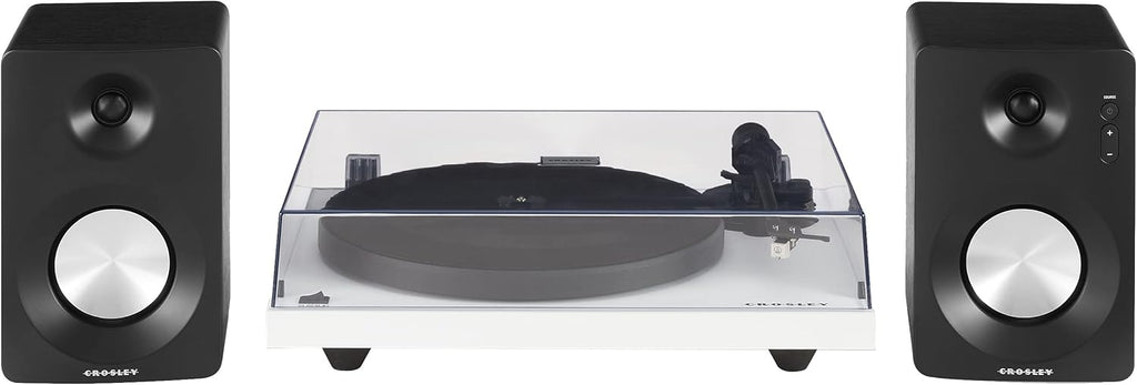 Crosley KT6101-WH Belt-Drive Bluetooth Turntable with Built-in Preamp and Included Speakers  White