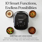 10-Cup Rice Cooker with Steamer Basket | Smart Rice Maker with Easy-to-Clean Nonstick Inner Pot | Delay Timer & Keep Warm Settings | Non-Toxic & BPA-Free | Ideal for Family Meals, Stainless Steel