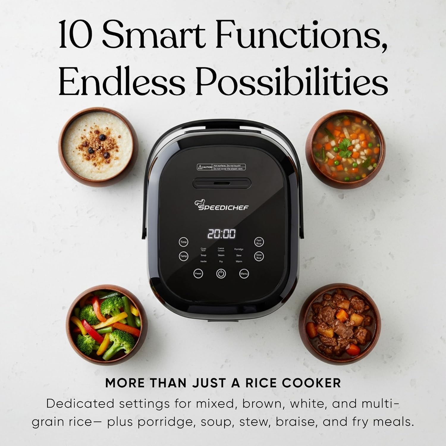 10-Cup Rice Cooker with Steamer Basket | Smart Rice Maker with Easy-to-Clean Nonstick Inner Pot | Delay Timer & Keep Warm Settings | Non-Toxic & BPA-Free | Ideal for Family Meals, Stainless Steel