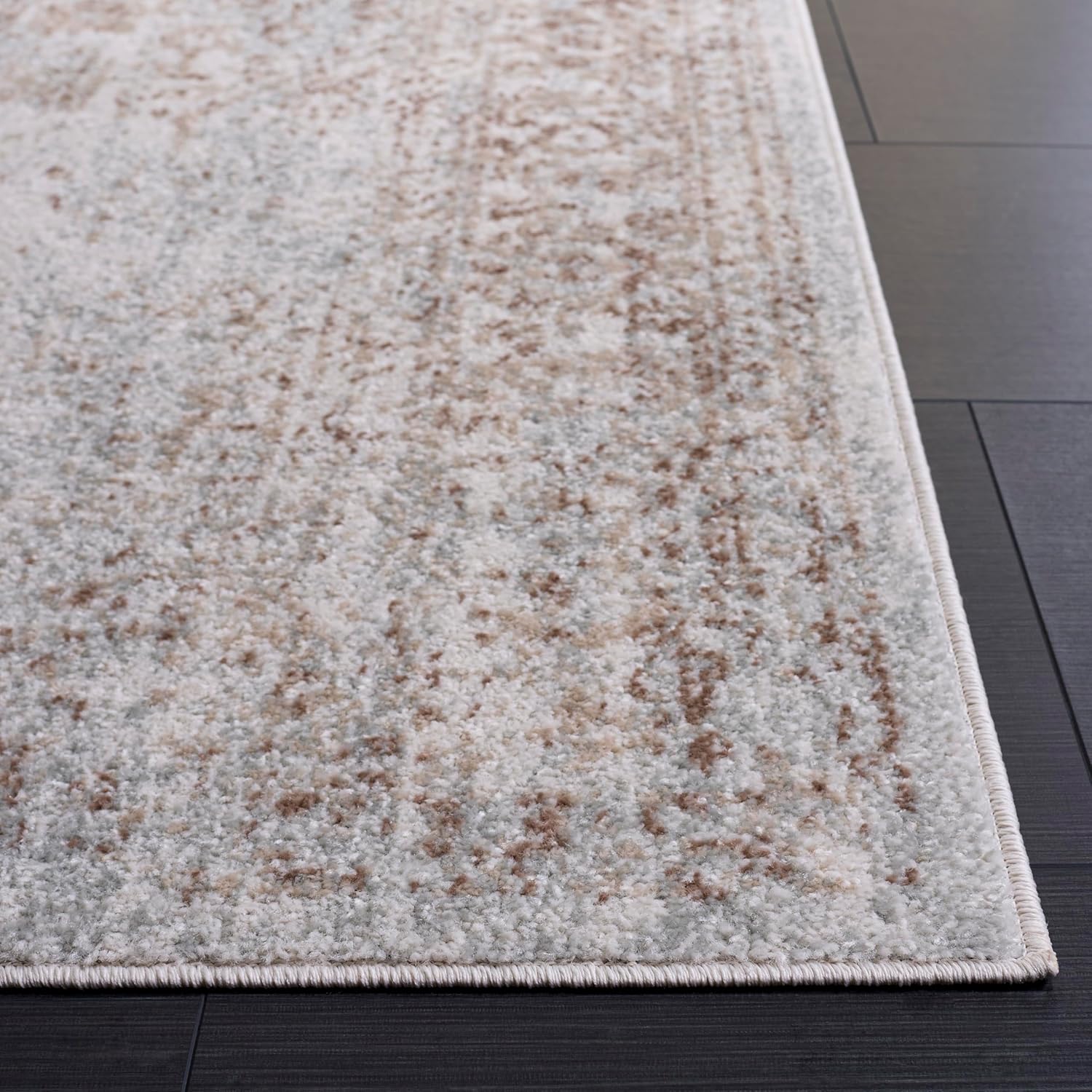 SAFAVIEH Area Rug 9x12 - Evoke Collection - Large - Ivory & Taupe, Distressed Design, Non-Shedding & Easy to Clean, Ideal for Living Room, Bedroom, Dining Space (EVK256E)