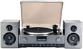 RadioShack Professional Turntable with Speakers  3-Speed Belt-Drive Vinyl Player  Bluetooth Input and Output  FM Radio  CD and USB Playback  Detachable Speakers  Anti-Skating System  Model 4001798