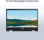 ASUS Chromebook Flip CX1 Convertible Laptop  14" FHD NanoEdge 360-degree Touchscreen  Intel Celeron N4500 Processor  128GB eMMC Storage  8GB RAM  ChromeOS  Transparent Silver  CX1400FKA-AS88FT