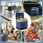 TrailBlaze Portable Electric Car Refrigerator & Warmer - 35 Quart (33L) Capacity, Automatic Locking Handle, Dual Power 12V/110V - For Vehicle, Camping, Travel