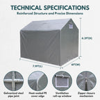 Outdoor Storage Portable Shed, 3/4 inch Thick Support Rods & Bolted Frame (Not Socket), Rolled Up Doors and Ventilation Window, Tent Garage 6 × 8 × 6 FT