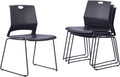 Sidanli Stacking Chairs Stackable Waiting Room Chairs Conference Room Chairs-Black (Set of 4)