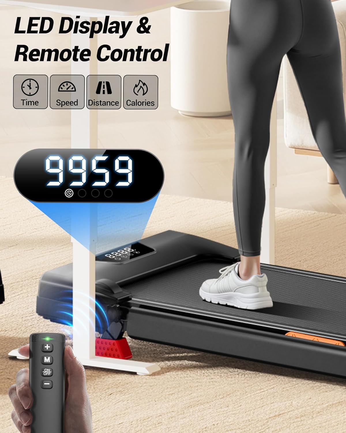 Walking Pad with 15% Incline 2.5HP Foldable Walking Pad with Handle Bar 0.6-6.2MPH Under Desk Compact Treadmills for Home 300LBS with Romote Control