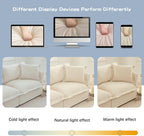 83.4" Modular Sectional Sofa Slipcovered, Oversized L-Shaped Cloud Couch with Removable Covers, 2-Seater Sofa Couch with 1 Movable Ottoman, Spacious Living Room Furniture (Cream,Chenille)