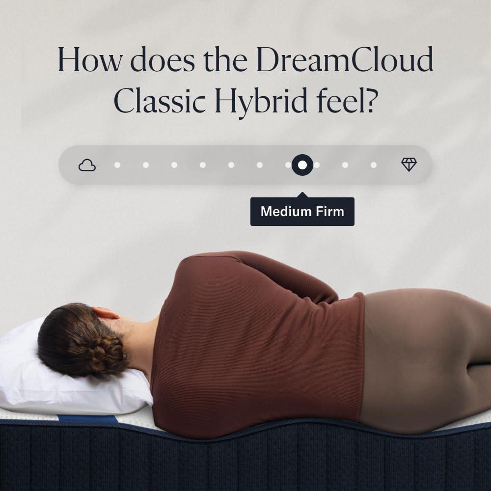DreamCloud Classic 12" Twin XL Mattress - Luxury Hybrid Gel Memory Foam - 365 Night Trial - Back Pain Relief - Fiberglass Free - Forever Warranty - Mattress in a Box - CertiPUR-US Certified