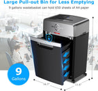 Heavy Duty Paper Shredder, 24-Sheet Cross-Cut Shredder, 40-Min Continuous Running Time, Commercial Grade Shredder for Office, 9-Gallon Big Basket, 55dB Super Quiet, P-4 High Security (S3105)