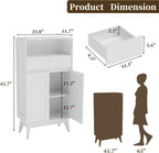 Kitchen Storage Cabinet, Buffet Cabinet with Doors and Adjustable Drawers, Modern Accent Sideboard Coffee Bar Cabinet for Living Room, Dining Room, Entryway, White