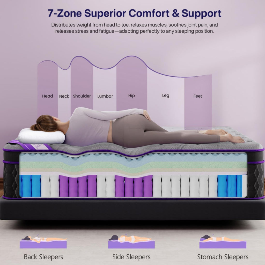 Orthopedic Firm King Size Mattress, 14 Inch Deluxe Hybrid King Mattress in a Box, Cooling-Gel Memory Foam&Pocket Spring, Pressure Relief, Extra Edge Support, 365-Night Trial (2026 Upgraded Support)