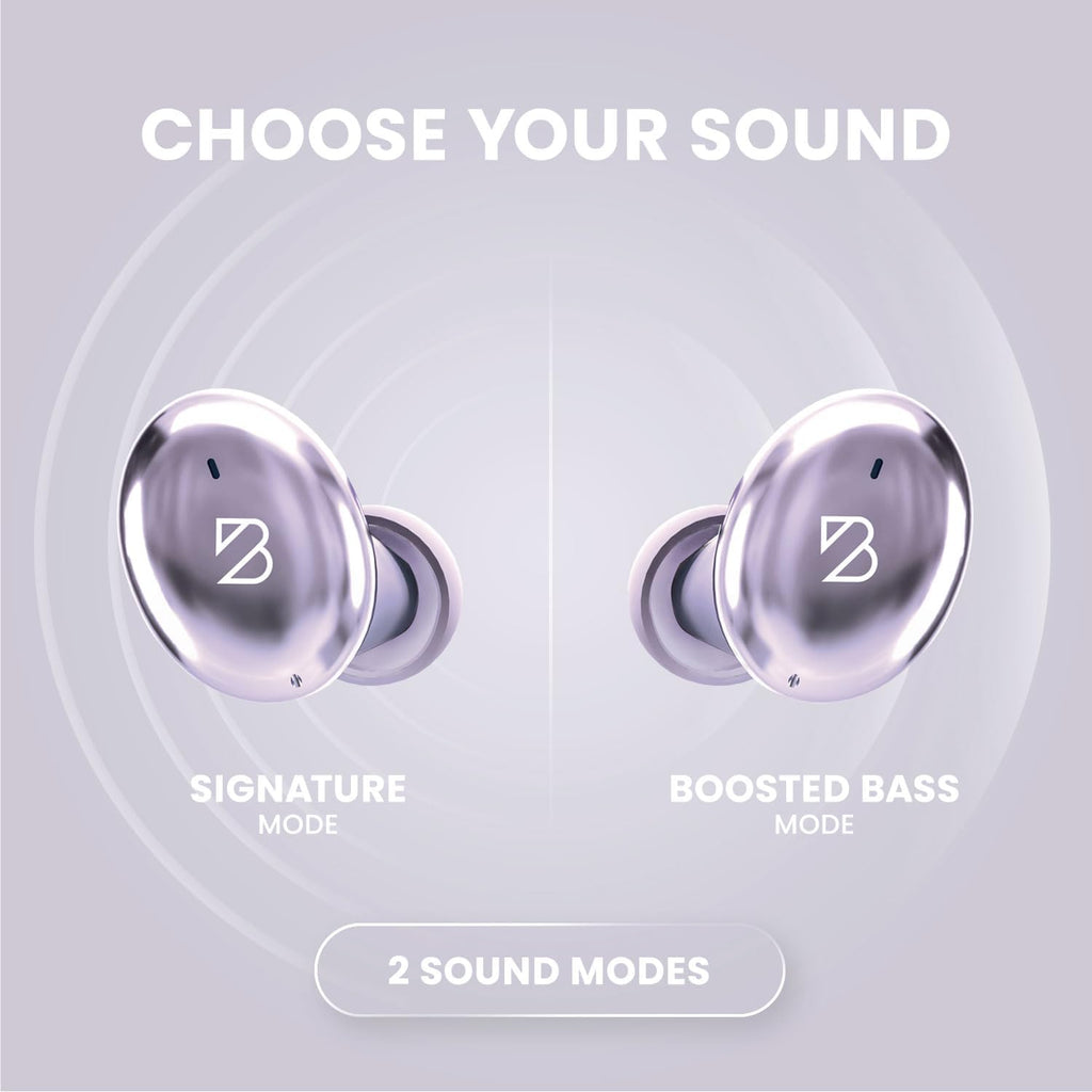 Back Bay Audio Tempo 30 Wireless Earbuds for Small Ears - Award-Winning Sound, Sweatproof Bluetooth Earbuds, Comfortable Ear Buds for Women, Purple Earphones Small Ear Canals, Long Battery Headphones