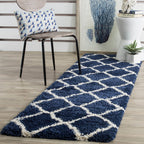 SAFAVIEH Hudson Shag Collection Area Rug - 9' x 12', Beige & Ivory, Moroccan Trellis Design, Non-Shedding & Easy Care, 2-inch Thick Ideal for High Traffic Areas in Living Room, Bedroom (SGH283S)