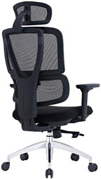 SUNLINE Elevate Office Chair - Ergonomic & Adjustable Lumbar Support System with Aluminum Base - 4D Curved Mesh Headrest & 3D Armrest Chair, Tilt Control
