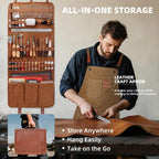 Leather Working Tooling Kit All-in-One Set Leatherworking Crafting Tools with Apron Custom Handbag Cutting Mats Stamping Engraving Punching Sewing Sanding Tools for Leather Making Repair Professional