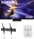 Samsung QN65S90FAFXZA 65 Inch 4K OLED Smart TV with a Walts TILT-MOUNT-43-90 Large/XL Tilt Mount for 43"-98" TVs and Amber Protection 3-Outlet-Surge Surge Protector (2025)