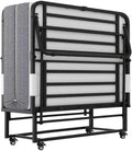 75''x46'' Folding Bed with Mattress for Adults, Large Size Roll Away Bed for Guest, Portable Folded Mattress