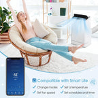 15000 BTU Portable Air Conditioner w/Heating, Dehumidifying, and Auto Swing Functions, APP/Remote Control, 24H Timer, with Window Installation Kit Included, Suitable for Spaces up to 800 Square Feet