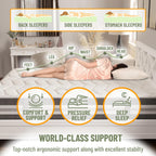 Ottomanson 12" Twin XL Plush Hybrid Mattress, Meditation Antistatic Quilted Cover, Comfort & Pressure Relief, Made in USA, Individually Pocketed Coils, CertiPUR-US® Foam, Fiberglass-Free, Bed in a Box