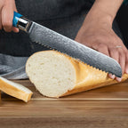 SENKEN 7-Piece Damascus Kitchen Knife Set - Tsunami Collection - 67-Layer Japanese VG10 Steel - Chef's Knife, Cleaver, Santoku, Bread, Boning, & More