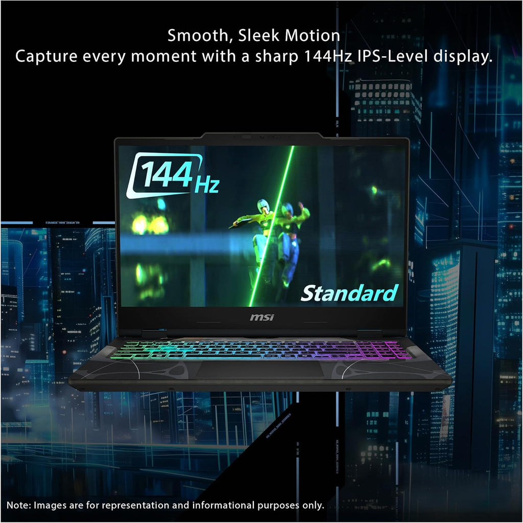 msi Cyborg 17 Gaming Laptop  Intel 7-240H  32 GB DDR5 RAM  2 TB PCIe SSD  17.3" FHD (1920x1080) 144Hz Display  Nvidia G-Force RTX 5060  4-Zone RGB Keyboard  W11 Pro  Translucent Black