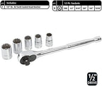 GreatNeck 82-Pc Mechanic Tool Set, SAE & Metric Socket and Ratchet Set, Mechanic Gifts, Tool Box with Tools, 1/4", 3/8", 1/2" Drive, Durable Storage Case