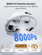 roborock Q7 L5 Robot Vacuum and Mop Combo, 8,000Pa Suction, Upgraded from Q5 Pro, Dual Anti-Tangle System, LiDAR Navigation, No-Go Zones, Self-Charging Robotic Vacuum Cleaner, White