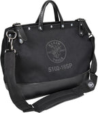 Klein Tools 510216SPBLK Tool Bag, Large 16-Inch Deluxe Canvas Tool Bag and Organizer with 13 Pockets and Shoulder Strap, Black