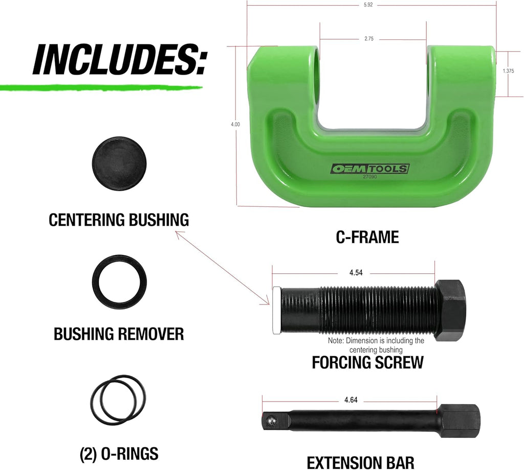 OEMTOOLS 27090 Brake Anchor Pin Press, 10-Ton Capacity for S-Cam Brake Systems, No Hub Removal Brake Tool, High-Grade Steel, Compatible with 1/2" Impact Wrench