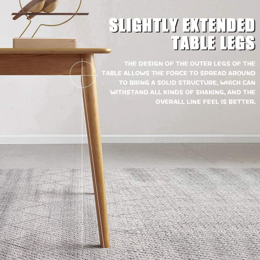 47" Dining Table Kitchen Table Dining Room Table Small Kitchen Table for Small Spaces Table Modern Home Furniture Dinner Table Rectangular (Natural)