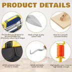 SiliFine 18 Pcs Masonry Trowel Construction Tool Kit with Tool Bag, Includes Putty Knives, Gloves Rebar Hooks, Stainless Steel Tools for Home, DIY, Concrete Masonry Work(Yellow)
