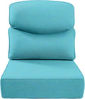 Luxury 24x24x6 Inch Smile Outdoor Cushions - 1 Set Deep Seat Water-Resistant Patio Furniture Replacement Cushion for Wicker Wood Metal Chair Glider Rocker Loveseat Sofa - Turquoise