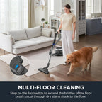 Eureka Bagless Canister Vacuum Cleaner, Lightweight Vac for Carpets and Hard Floors, Silver with Black, NEN180