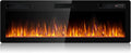 BOSSIN 60 inch Ultra-Thin Silence Linear Electric Fireplace, Recessed Wall Mounted Fireplace, Fit for 2 x 4 and 2 x 6 Stud, 12 Adjustable Flame Color & Speed,Touch Screen Remote Control with 8h Timer
