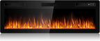 BOSSIN 60 inch Ultra-Thin Silence Linear Electric Fireplace, Recessed Wall Mounted Fireplace, Fit for 2 x 4 and 2 x 6 Stud, 12 Adjustable Flame Color & Speed,Touch Screen Remote Control with 8h Timer
