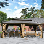 Calaro 19.5 Ft. W x 11 Ft. D Galvanized Steel Patio Gazebo