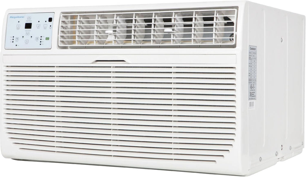 Keystone 12,000 BTU Wall Mounted Air Conditioner with Supplemental Heat and Dehumidifier Function, 230V, Wall AC with Remote for Small and Medium Sized Rooms up to 550 Sq.Ft., Quiet, High Efficiency