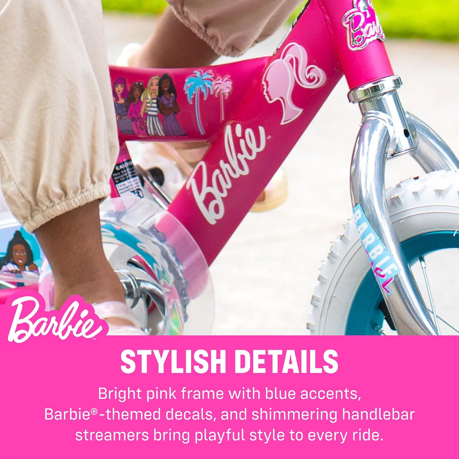 Dynacraft Barbie 16-inch Girls' Bike for Kids Ages 5-7 Years - Fun and Stylish Design, Sturdy and Durable, Perfect for Kids Learning to Ride, Easy to Assemble, Ideal for Young Riders
