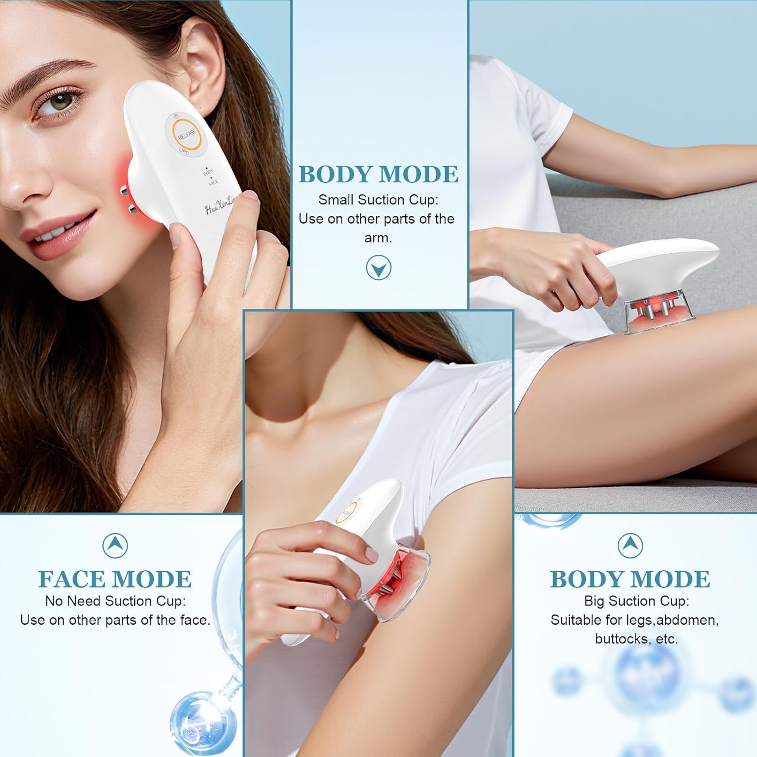 4 in 1 Body Sculpting Machine, Anti Cellulite Massage Tool,Lymphatic Drainage Massager,Reduce Stretch Marks & Cellulite & Tightens Skin，for Back, Belly, Waist, Arms, Legs.