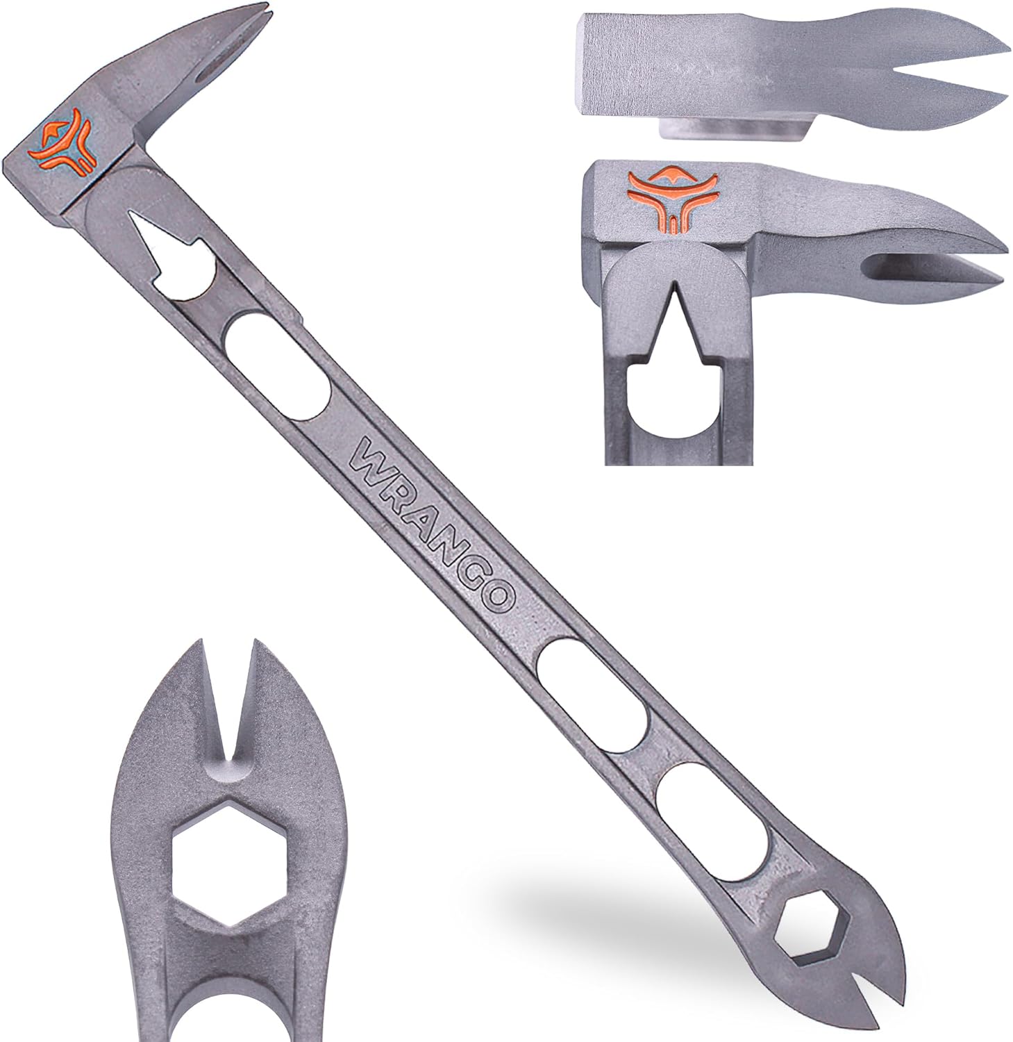 Wrango Tools 9.5" Titanium Nail Puller Cats Paw Pry Bar - 45% Lighter Than Steel - Side Nail Puller - 13mm Bolt Remover - Professional Contractor Grade - 5% Donated To Help Farmers