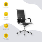 SUNLINE Pack of 2 Ergonomic Office Chair, Mesh Back Desk Chair Comfy Adjustable Height, Armrests, and Rolling Wheels, Modern Black Design for Work, Conference and Home Office Desk Chairs